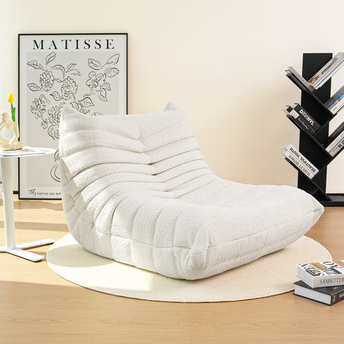 Cottinch Giant Bean Bag Chair Lazy Floor Sofa for Adults, Teens, Memory Foam Sofa Fireside Togo Chair Suede Lounger Couch for Living Room, Bedroom
