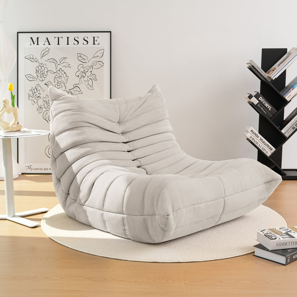 Cottinch Giant Bean Bag Chair Lazy Floor Sofa for Adults, Teens, Memory Foam Sofa Fireside Togo Chair Suede Lounger Couch for Living Room, Bedroom