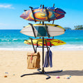 Cottinch Freestanding Surfboard Rack, Heavy Duty Steel Surfboard Storage Rack with Protective Foam, Adjustable Vertical Holder for Surfboards, SUPs, Paddle Boards & Snowboards, Indoor & Garage Use