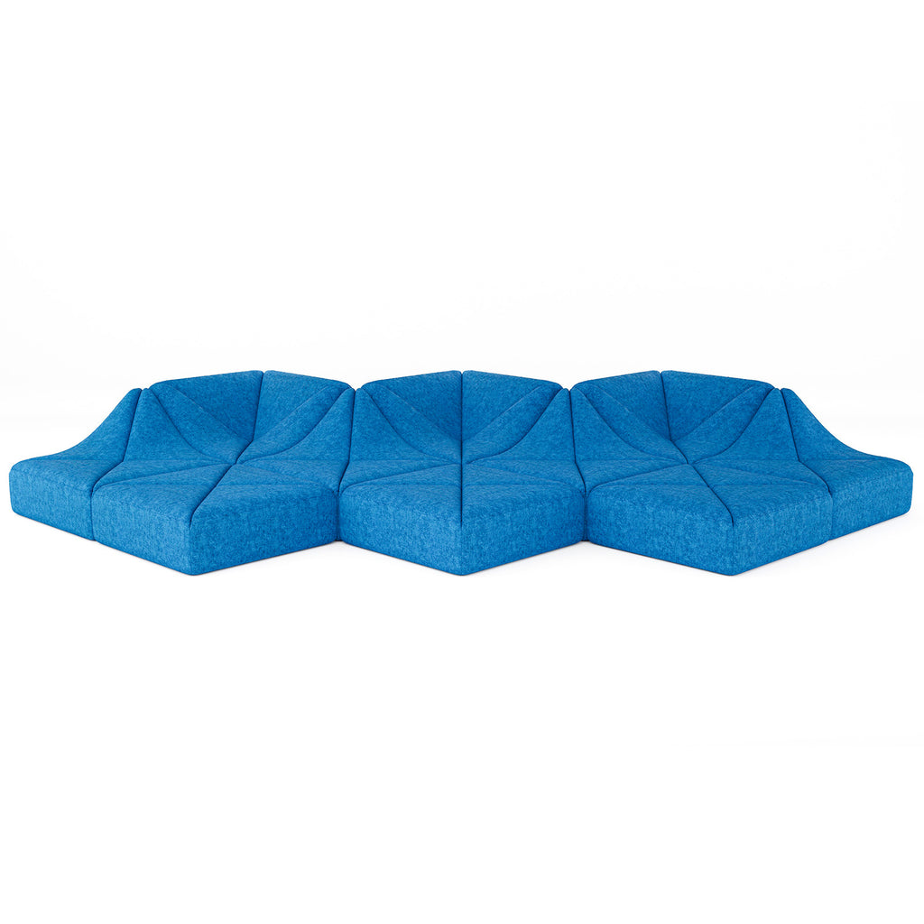 Cottinch Sculptural Modular Sectional Sofa, Triangle Tufted Low Profile Floor Couch for Living Room