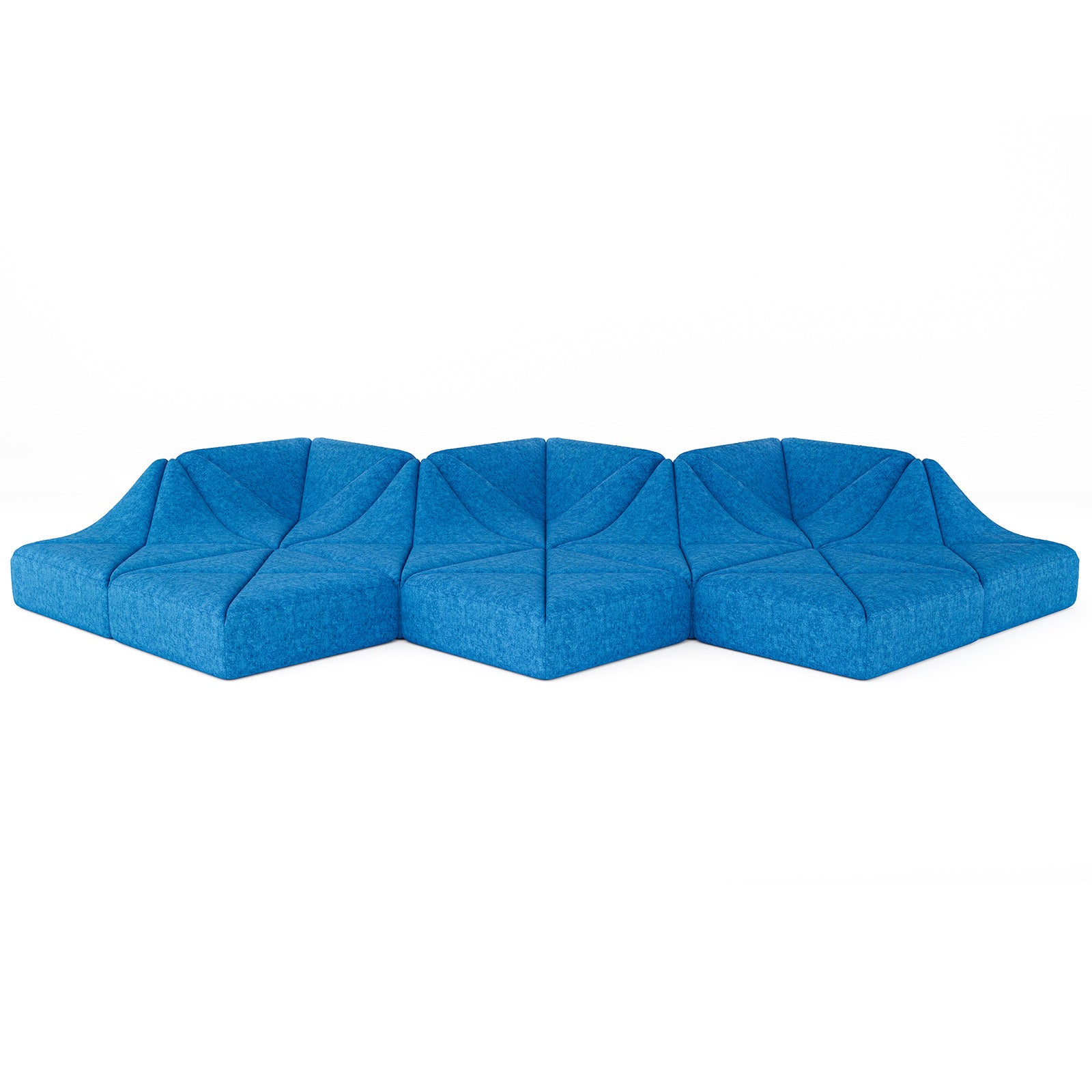 Cottinch Sculptural Modular Sectional Sofa, Triangle Tufted Low Profile Floor Couch for Living Room