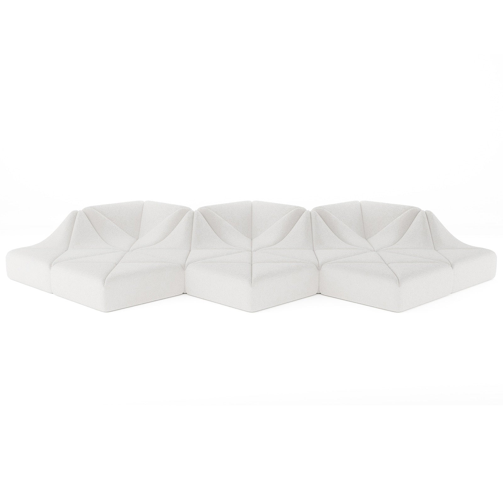Cottinch Sculptural Modular Sectional Sofa, Triangle Tufted Low Profile Floor Couch for Living Room
