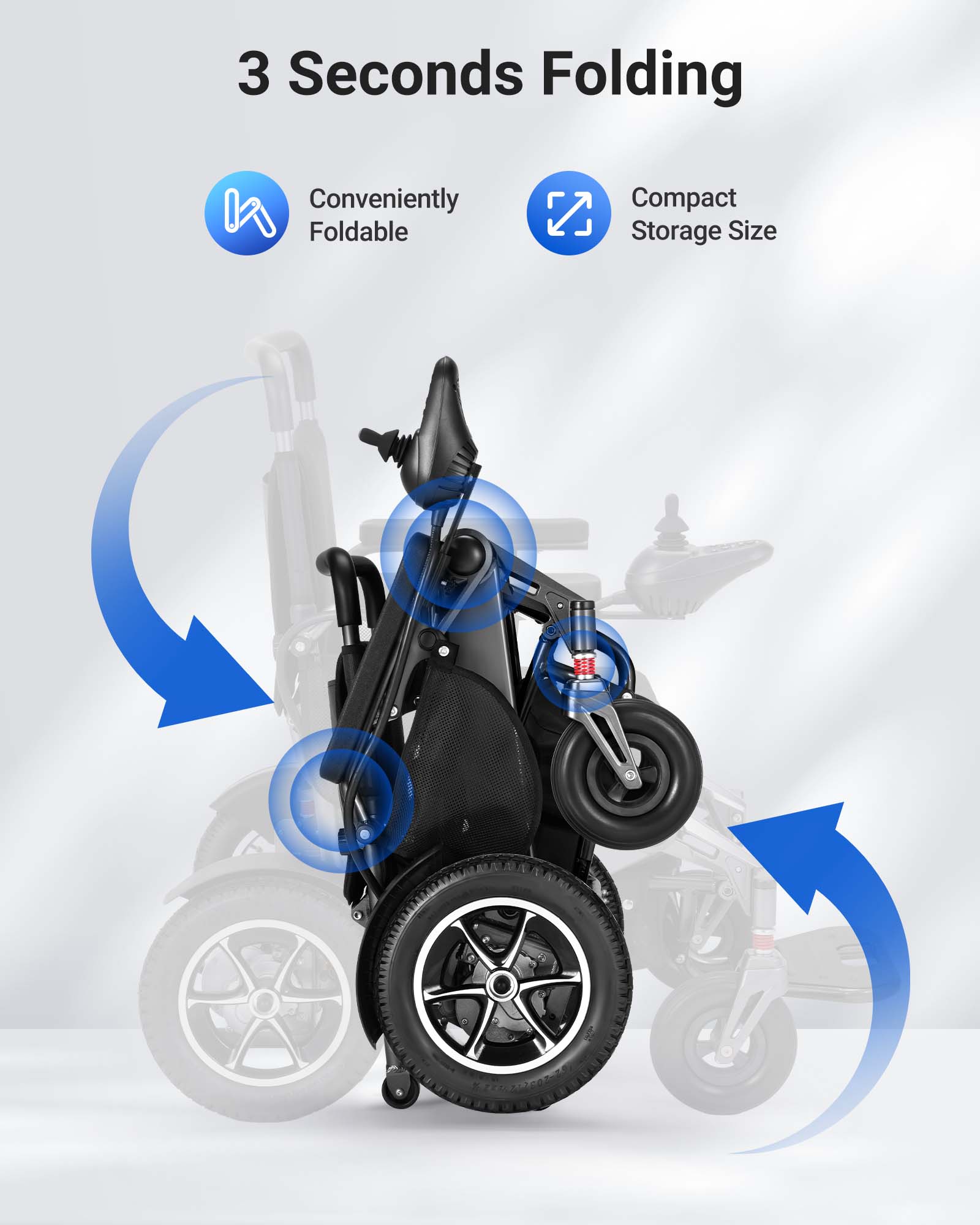 Wefree 20 Miles Electric Wheelchair for Adults Seniors,Foldable Motorized Wheelchair ,300lbs Limit