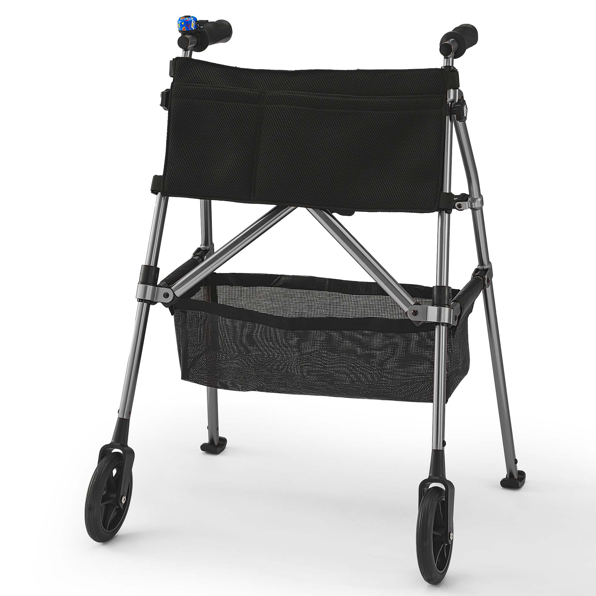 Verpal Lightweight Folding Walker for Seniors with 8 in Wheels, Steel, 330 lb Weight Capacity