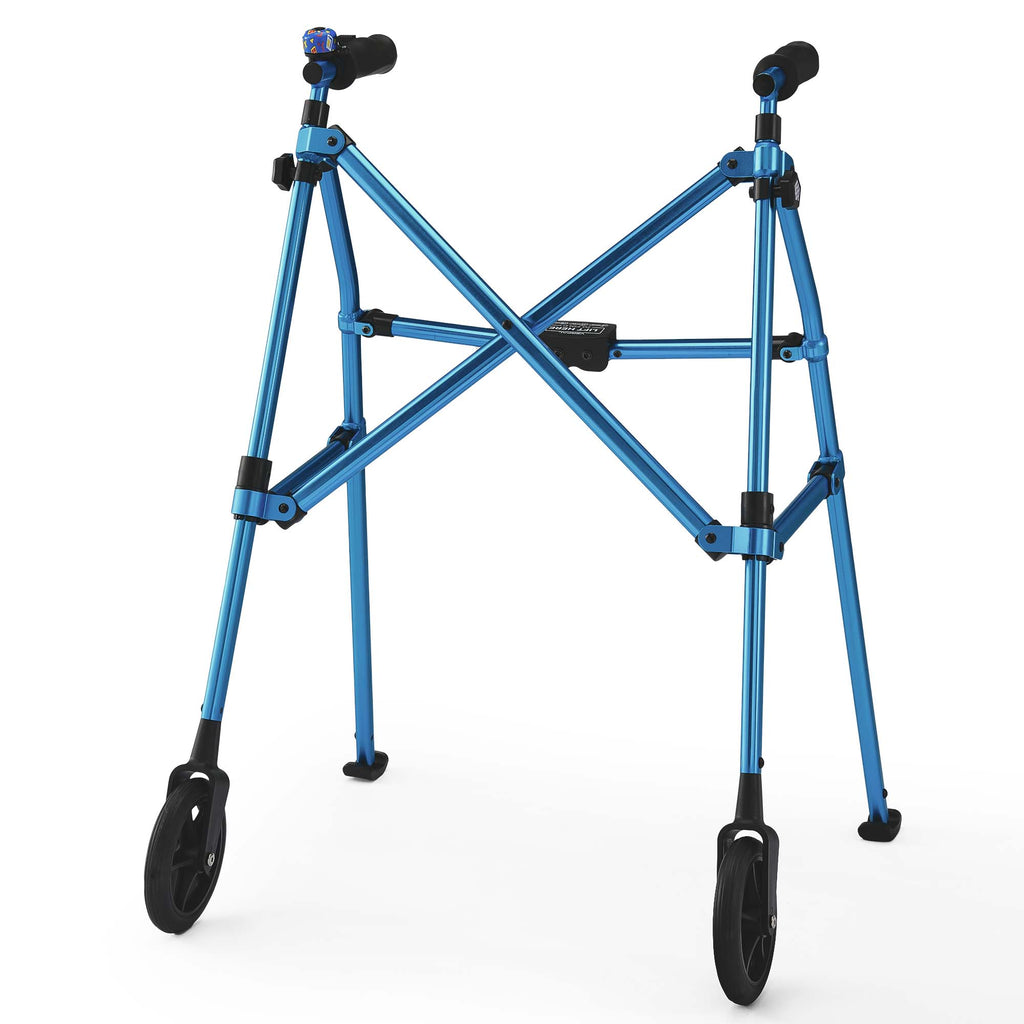 Verpal Lightweight Folding Walker for Seniors with 8 in Wheels, Steel, 330 lb Weight Capacity