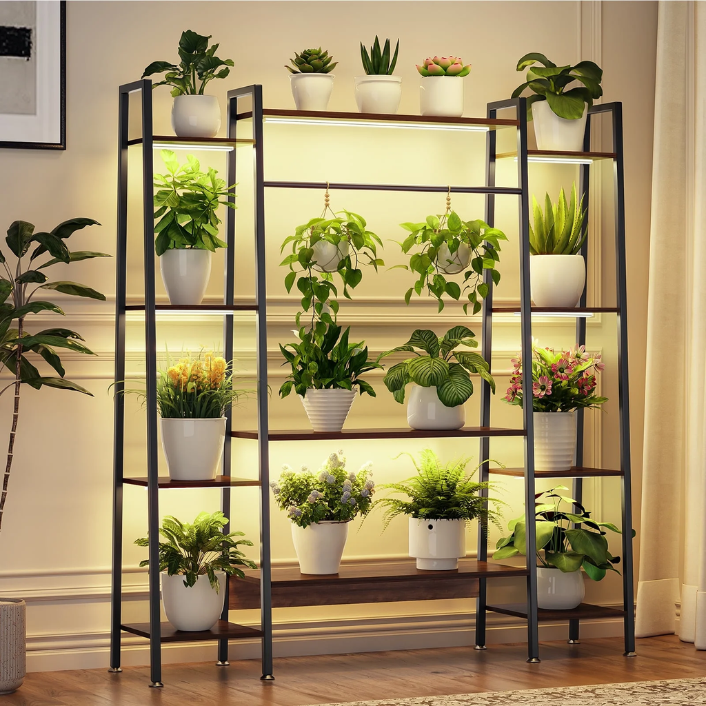 Cottinch 55" Tall Plant Stand,11-Tier Larger Plant Shelf Indoor Outdoor Plant Rack Support 180LB Holds 15 Pots