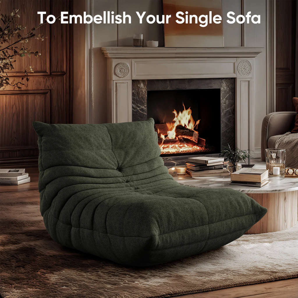 Raffle Pinker Giant Bean Bag Chair Lazy Floor Sofa, Memory Foam Fireside Sofa for Adults, for Living Room Bedroom Dorm Office