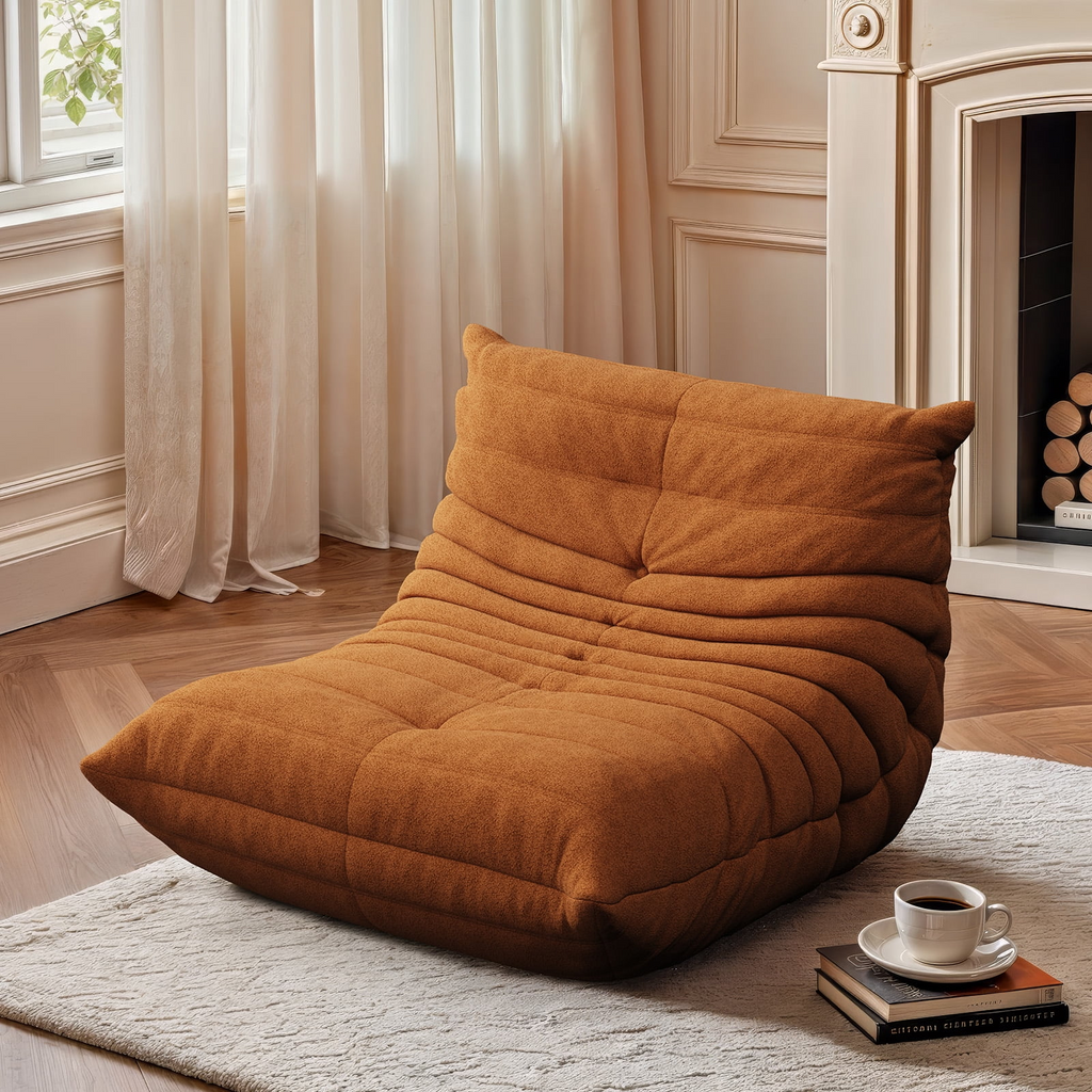 Raffle Pinker Giant Bean Bag Chair Lazy Floor Sofa, Memory Foam Fireside Sofa for Adults, for Living Room Bedroom Dorm Office
