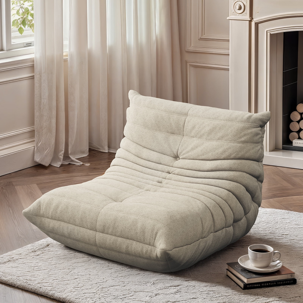 Raffle Pinker Giant Bean Bag Chair Lazy Floor Sofa, Memory Foam Fireside Sofa for Adults, for Living Room Bedroom Dorm Office