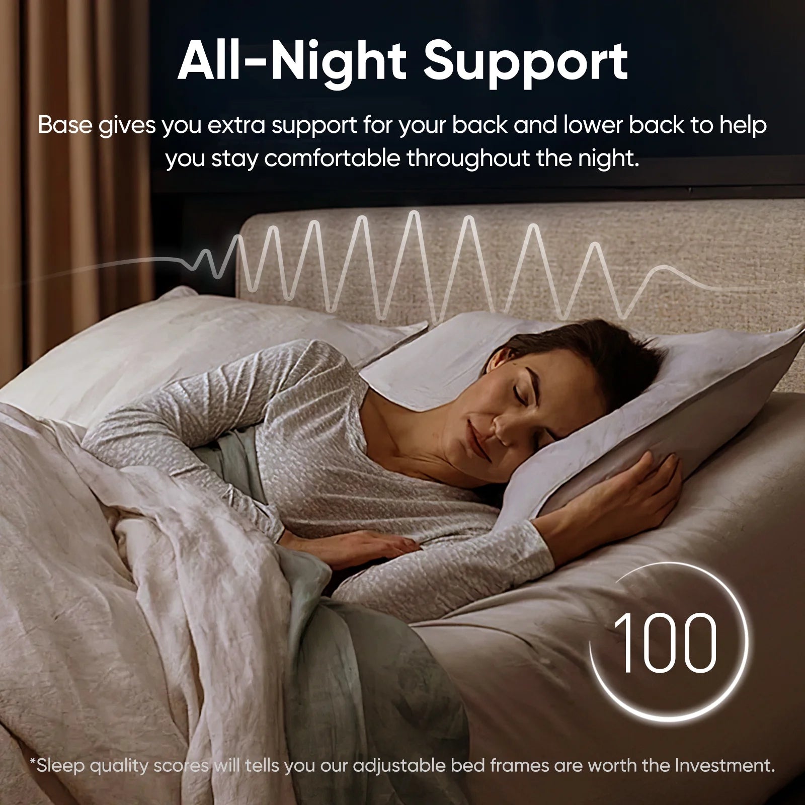 Cottinch Adjustable Bed Base Frame Split King for Stress Management with Massage, Remote Control,Adjustable Legs