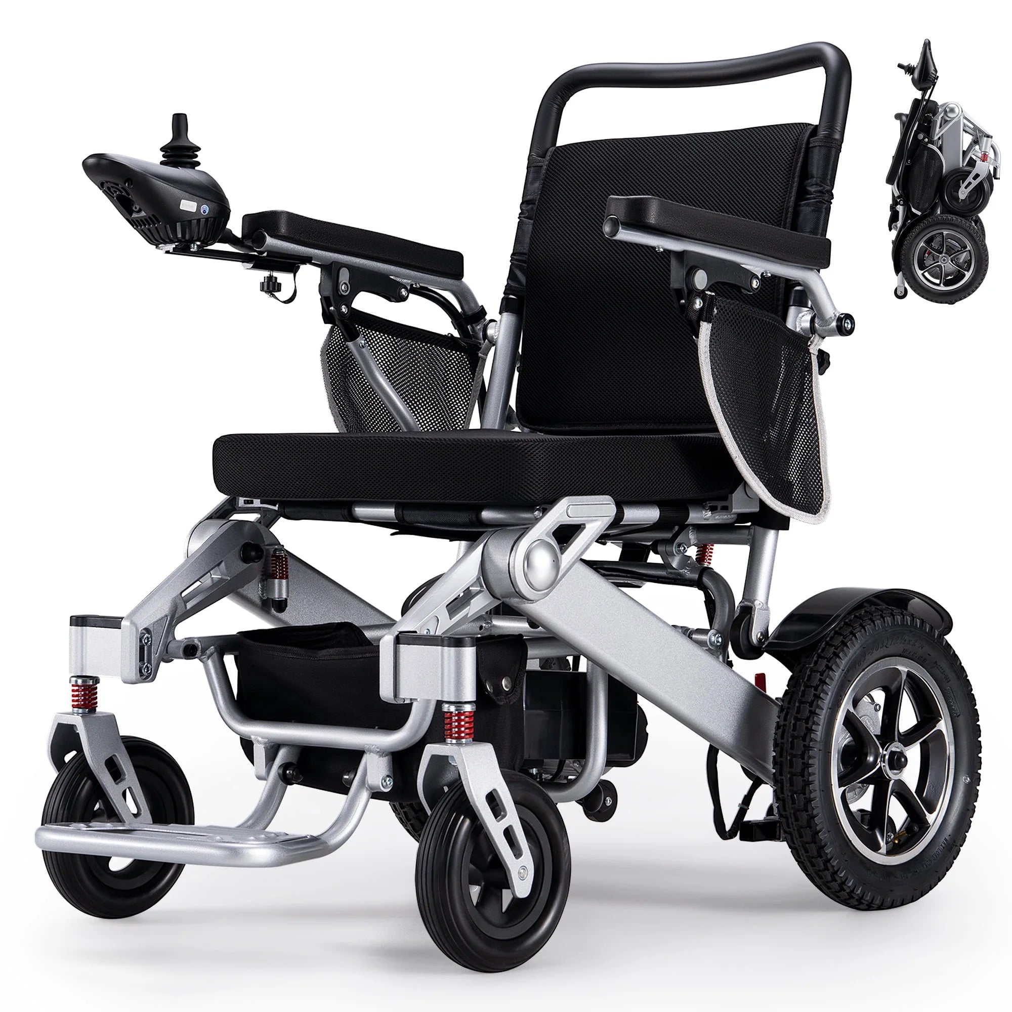 Morrean Electric Wheelchair Power Foldable Motorized Wheelchairs Mobility Scooter for Adults Senior,300 lbs,Black Silver