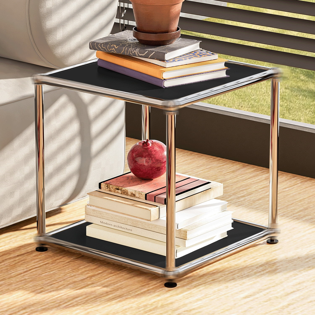Modern Accent Cabinets,Freestanding Metal Cube Storage Cabinet for Living Room
