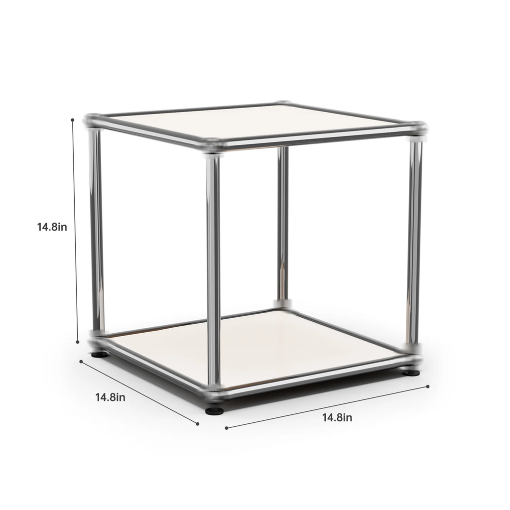 Raffle Pinker Metal Storage Organizer Cube Storage Cabinet Modern Accent Steel Organizer for Living Room Bedroom,White