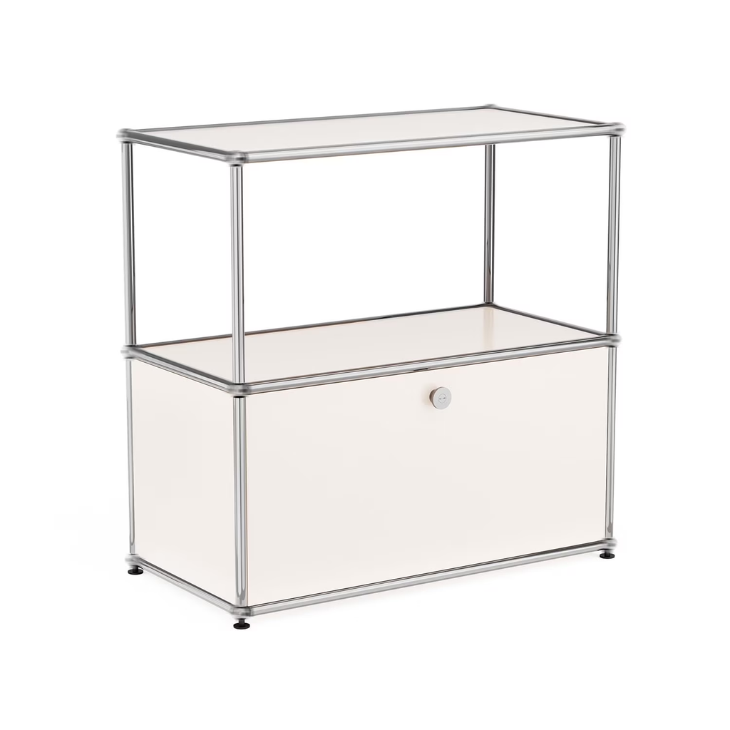 Raffle Pinker Metal Storage Organizer Cube Storage Cabinet Modern Accent Steel Organizer for Living Room Bedroom,White