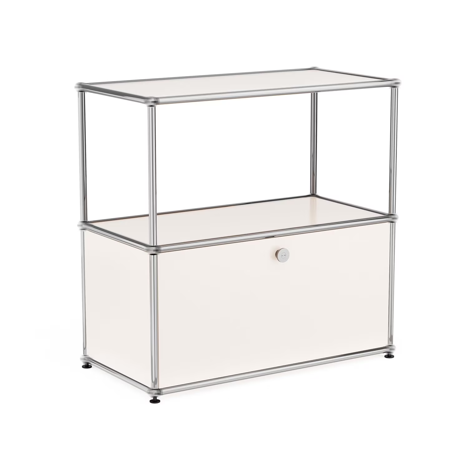 Raffle Pinker Metal Storage Organizer Cube Storage Cabinet Modern Accent Steel Organizer for Living Room Bedroom,White