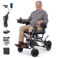 Morrean 35.7lbs Lightweight Electric Wheelchair, Foldable Motorized Wheelchair for Adults Seniors, 360W Dual Motor Power Wheelchair, 20 Miles Range, 330 lbs Capacity, 12Ah Battery, 18.5" Seat
