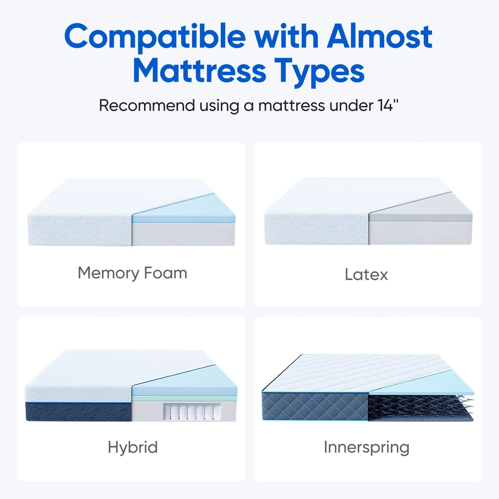 Cottinch Adjustable Bed Base Frame Split King for Stress Management with Massage, Remote Control,Adjustable Legs