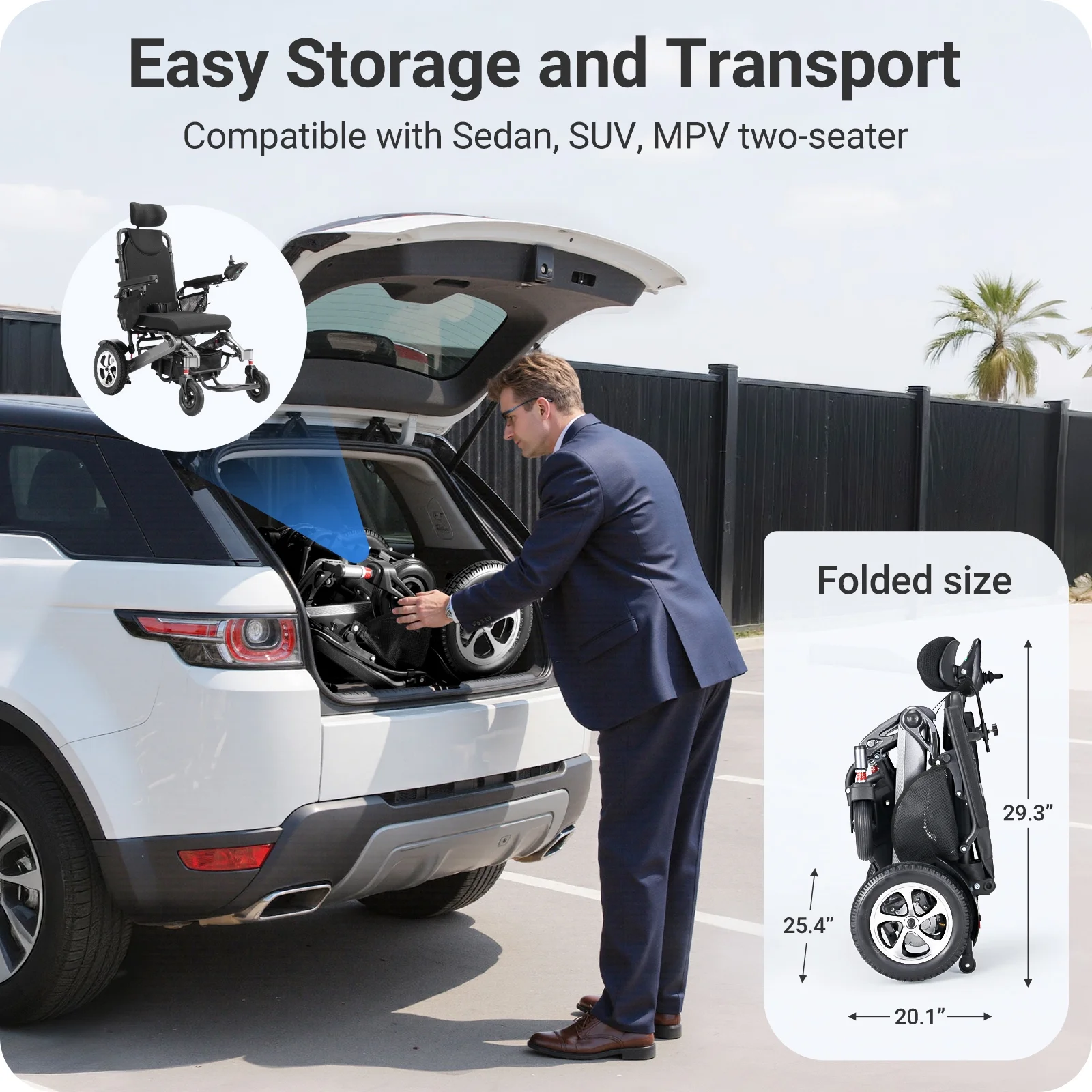 Wefree Reclining Electric Wheelchair 15+ Miles Range,Foldable Motorized Wheelchairs for Adults Seniors,500W Motors,All Terrain Motorized Wheelchair