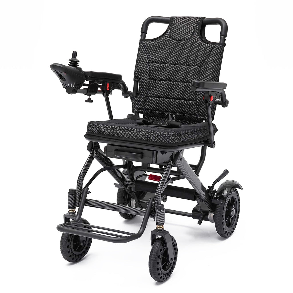 VERPAL Electric Wheelchair Lightweight Foldable 36 lbs for Adult Senior,Portable Travel Power Wheelchairs Scooter,Airline Approved,All Terrain,Black