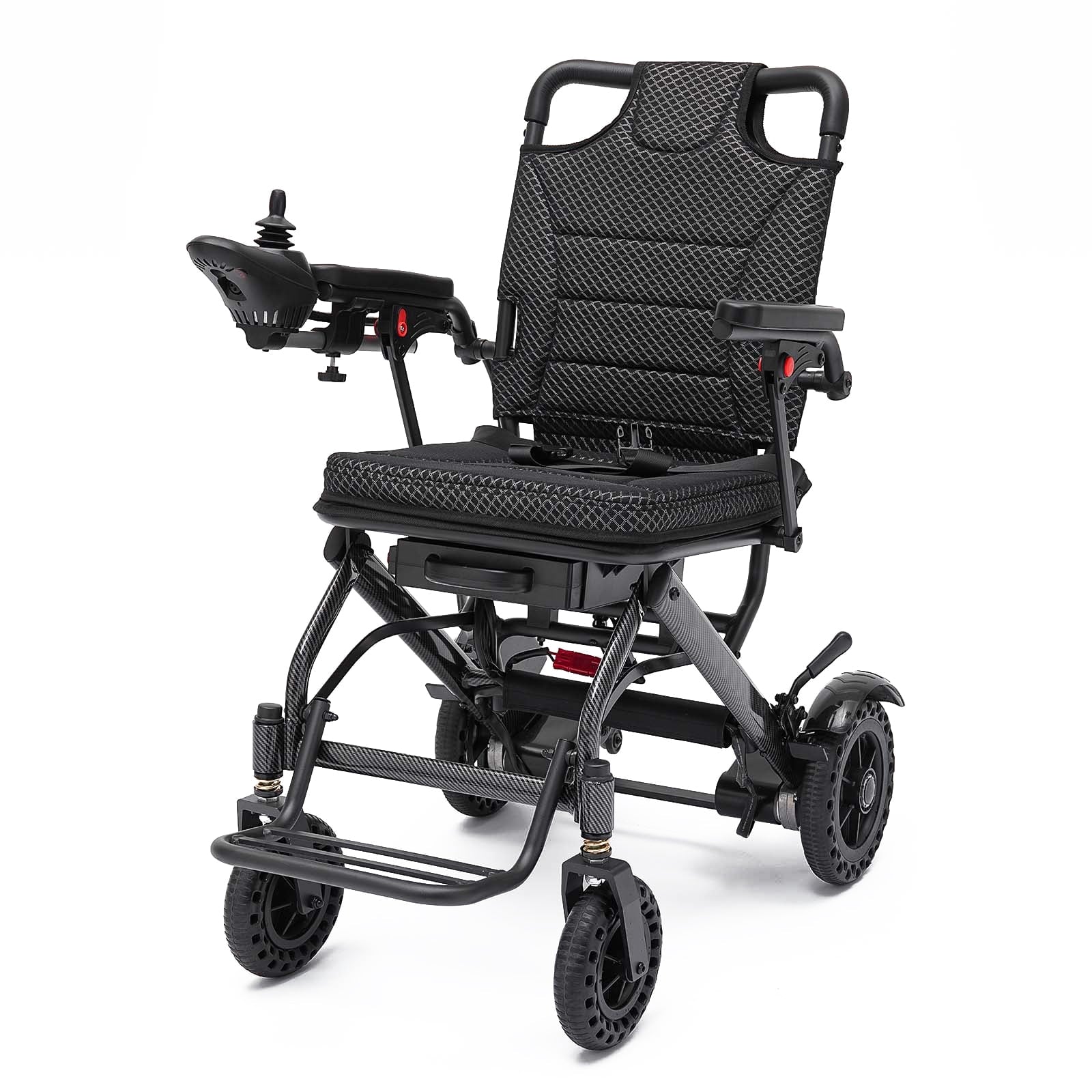 VERPAL Electric Wheelchair Lightweight Foldable 36 lbs for Adult Senior,Portable Travel Power Wheelchairs Scooter,Airline Approved,All Terrain,Black