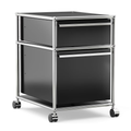 Raffle Pinker Metal Storage Cabinets with 3 Drawers,Rolling Accent Cabinets Storage Organizer for Home Office,Black
