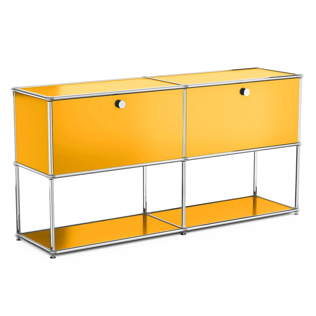 Raffle Pinker Metal Storage Cabinet Freestanding Accent Cabinets with 2 Doors and Shelves for Living Room,Yellow