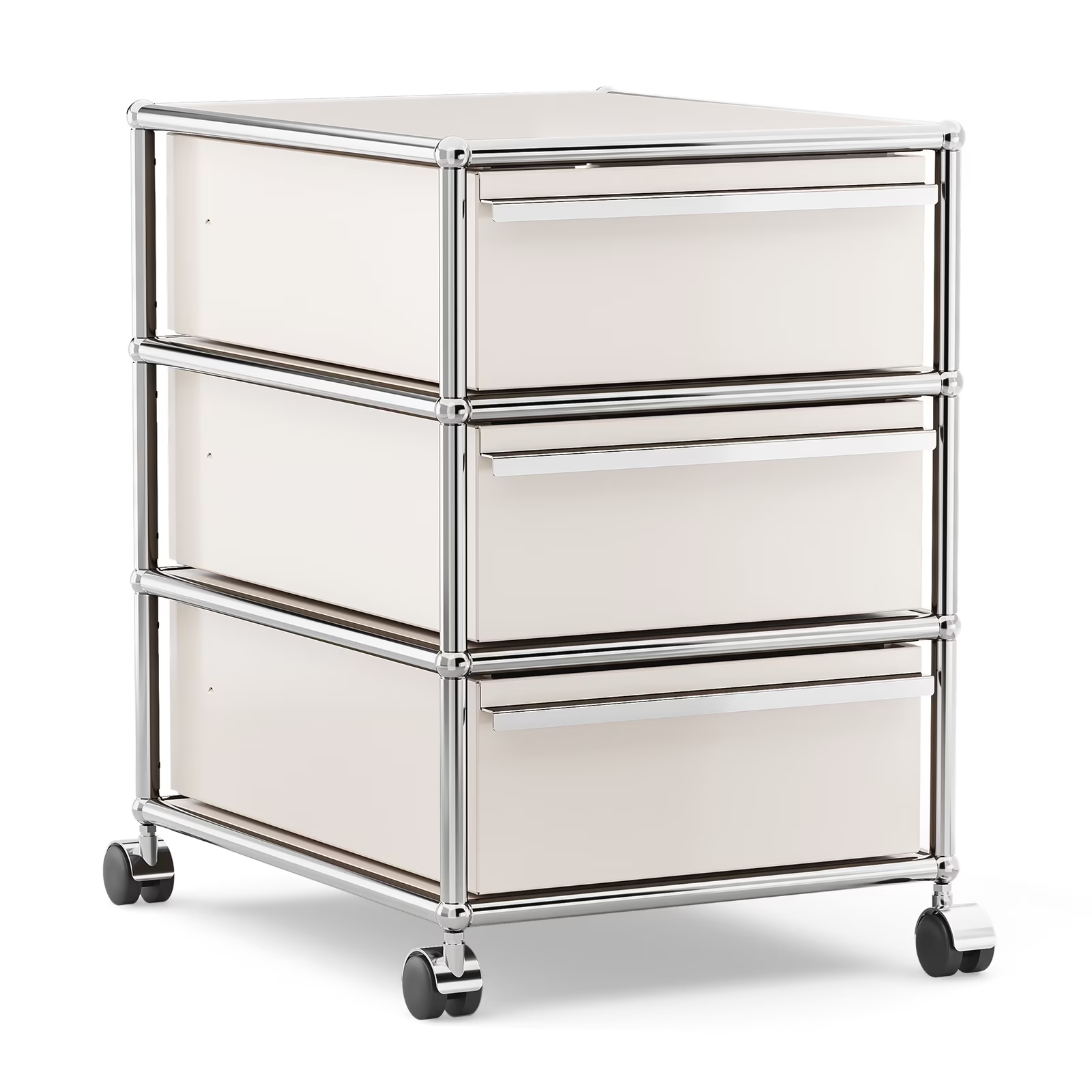 Cottinch 2-Tier Accent Cabinet,Metal Storage Cabinets with 3 Doors,Open Shelf,Freestanding Organizer for Living Room