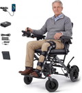 Morrean Lightweight Electric Wheelchair for Seniors, 10 Miles Range, 18.5" Cushion Seat, 6Ah Battery, 37.8lb Foldable All-Terrain Motorized Wheelchair Up to 250lb