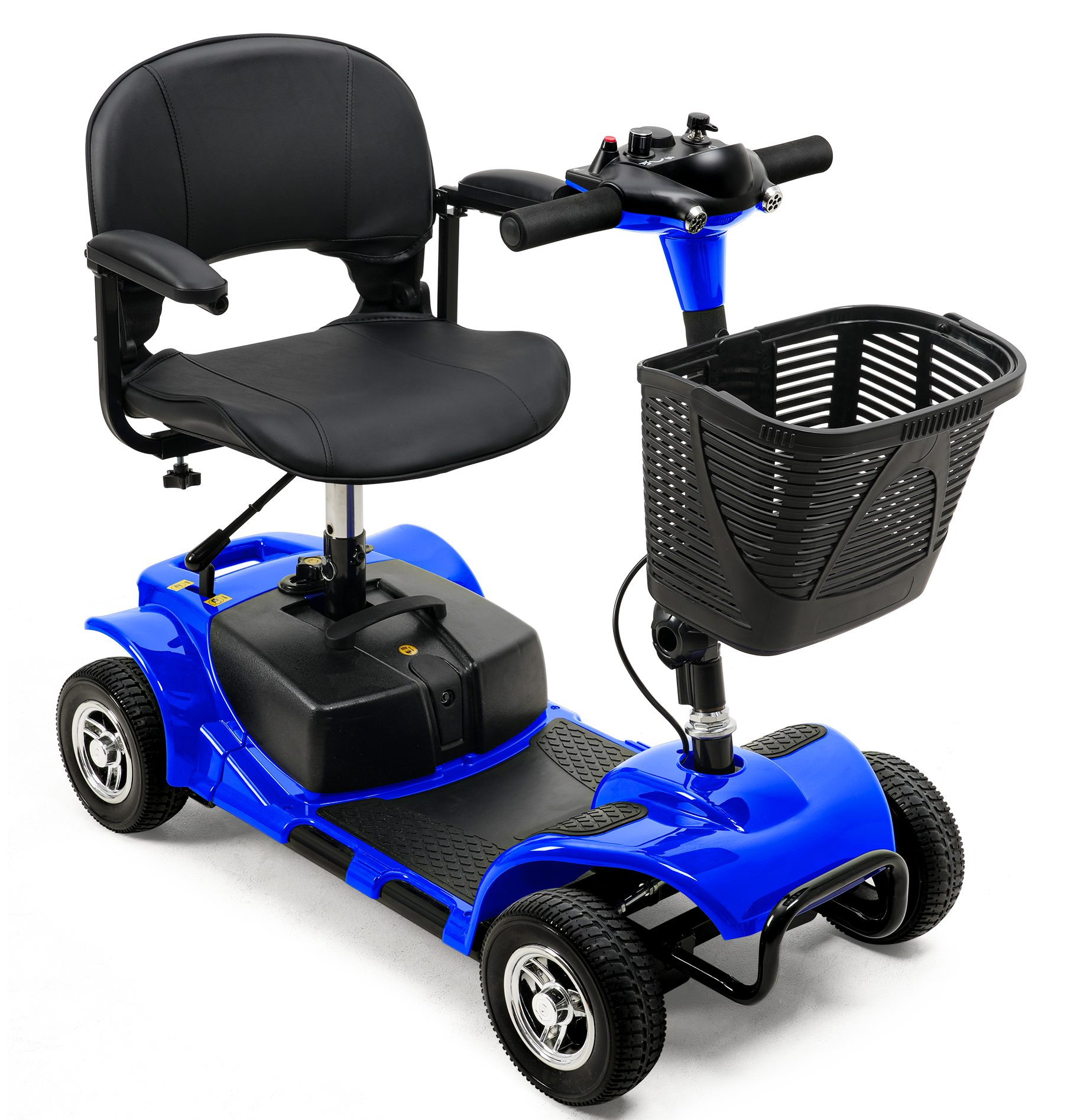 4 Wheel Mobility Scooter for Seniors, Folding Electric Powered Wheelchair Device for Adults, Elderly, Gift for Elderly, Blue