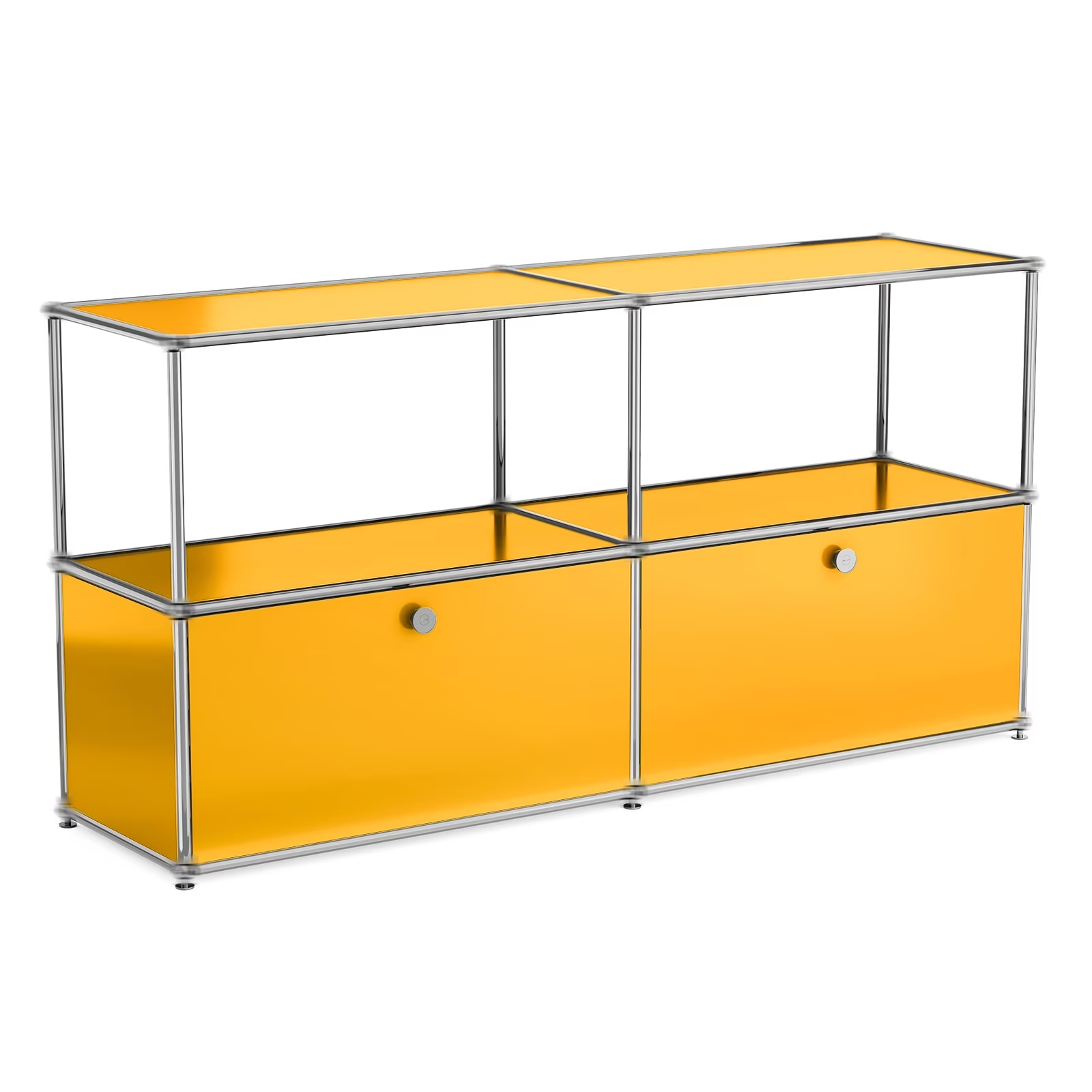 Raffle Pinker Metal Storage Cabinet Freestanding Accent Cabinets with 2 Doors and Shelves for Living Room,Yellow
