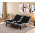 eChamp Power Adjustable Bed Frame Electric Adjustable Metal Bed Base with Dual Motors,Head and Foot Incline,Adjustable Legs,Split King