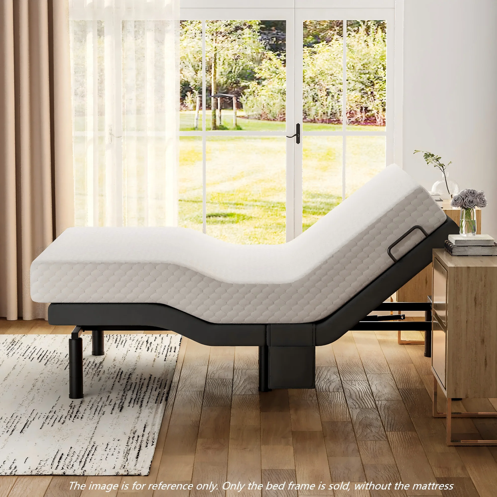 Cottinch Electric Adjustable Bed Frame Queen with Remote Control and Dual Motors,Adjustable Legs,Power Bed Base 1000lb Limit