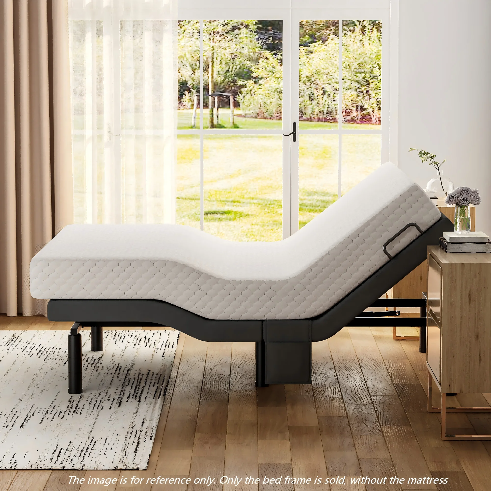 Cottinch Electric Adjustable Bed Frame Queen with Remote Control and Dual Motors,Adjustable Legs,Power Bed Base 1000lb Limit