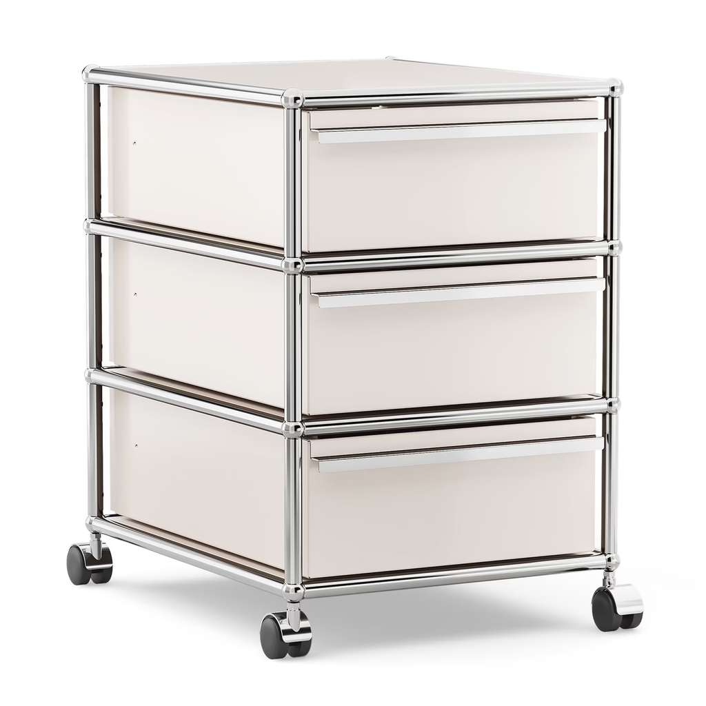 Raffle Pinker Metal Storage Cabinets with 3 Drawers,Rolling Accent Cabinets Storage Organizer for Home Office,Black