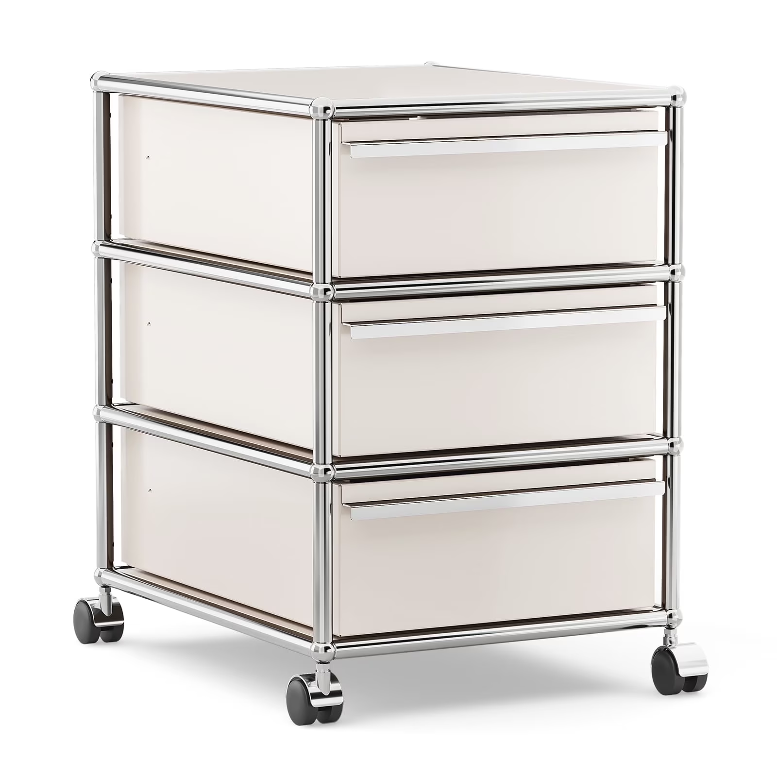 Raffle Pinker Metal Storage Cabinets with 3 Drawers,Rolling Accent Cabinets Storage Organizer for Home Office,Black