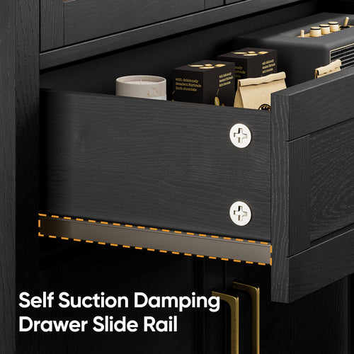 Cottinch 71" Arch Storage Cabinet with Doors and Shelves,Wooden Kitchen Pantry Cabinet,LED Lighted Display Cabinet for Living Room