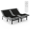 Cottinch Upgrade Adjustable Bed Frame Metal Bed Base with Remote,Head & Foot Incline,Adjustable Legs,More Stable,Split King