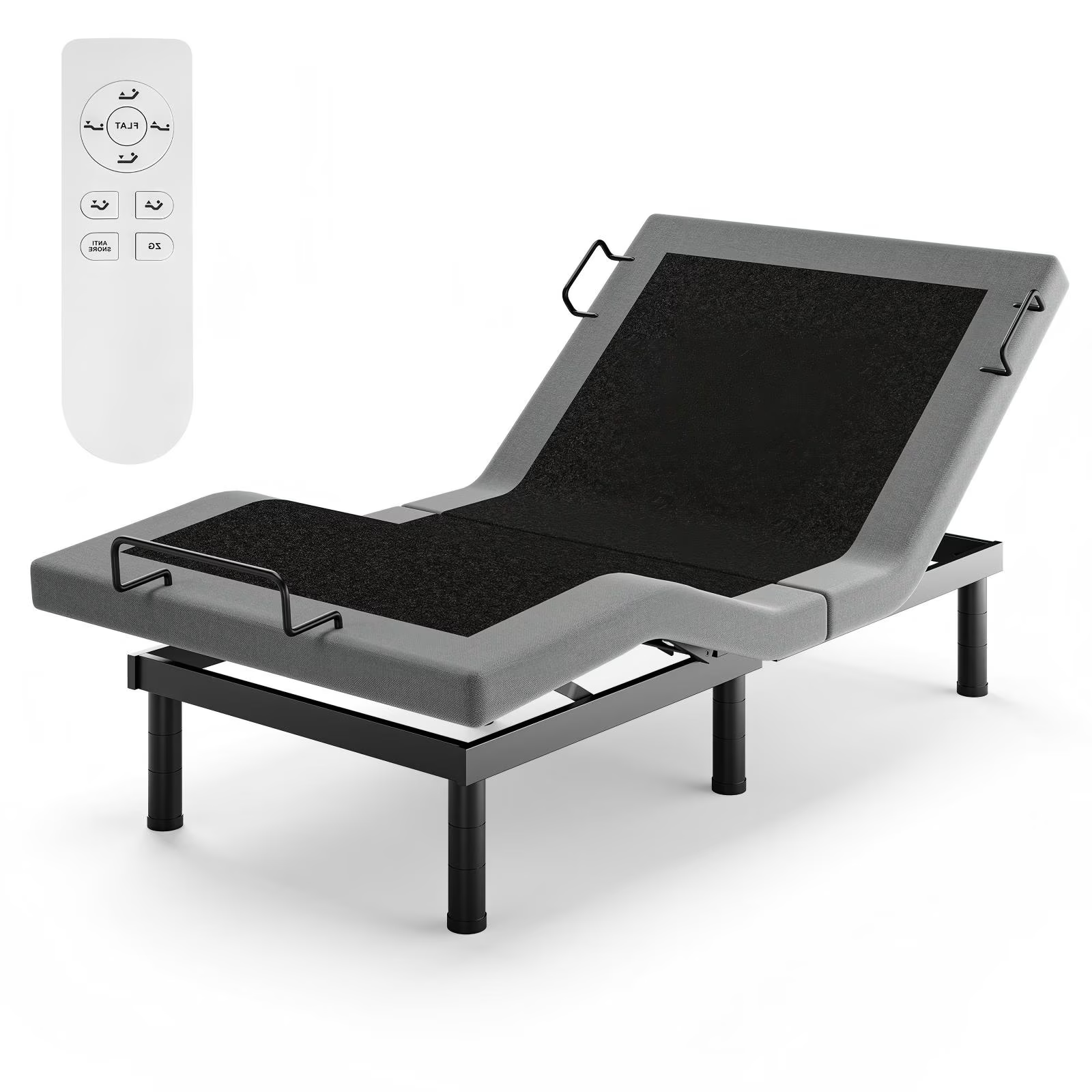 Raffle Pinker Electric Adjustable Bed Frame Twin XL,Metal Bed Base,Upgrade Structure,Dual Motors Head and Foot Incline,Adjustable Legs