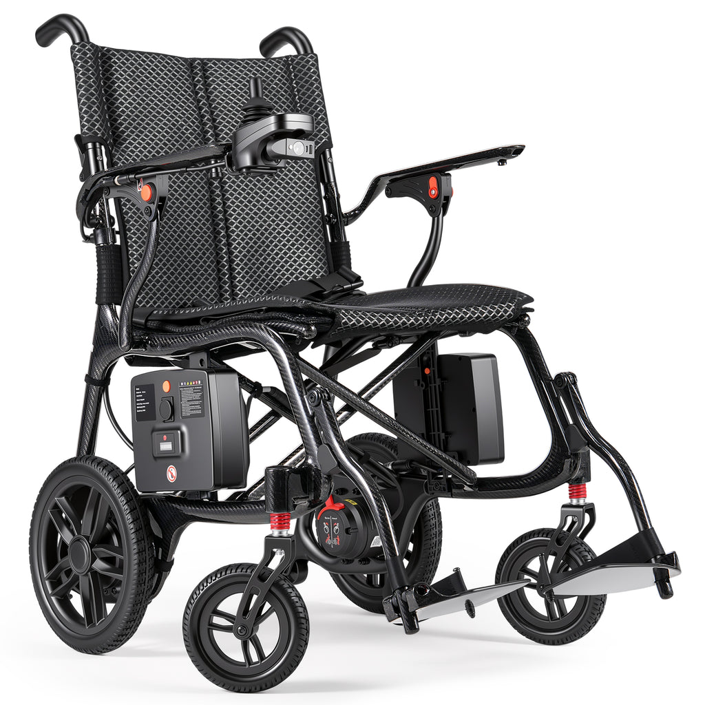 Verpal Upgraded T700 Ultra Light Carbon Fiber Electric Wheelchair, 27.56 Lbs Foldable Portable Mobility Chair, 330 Lbs Max Load for Adults