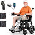 Morrean Upgraded T700 Carbon Fiber Foldable Electric Wheelchair, 27.56 Lbs Ultra Lightweight Motorized Wheelchair, 330 Lbs Capacity for Seniors