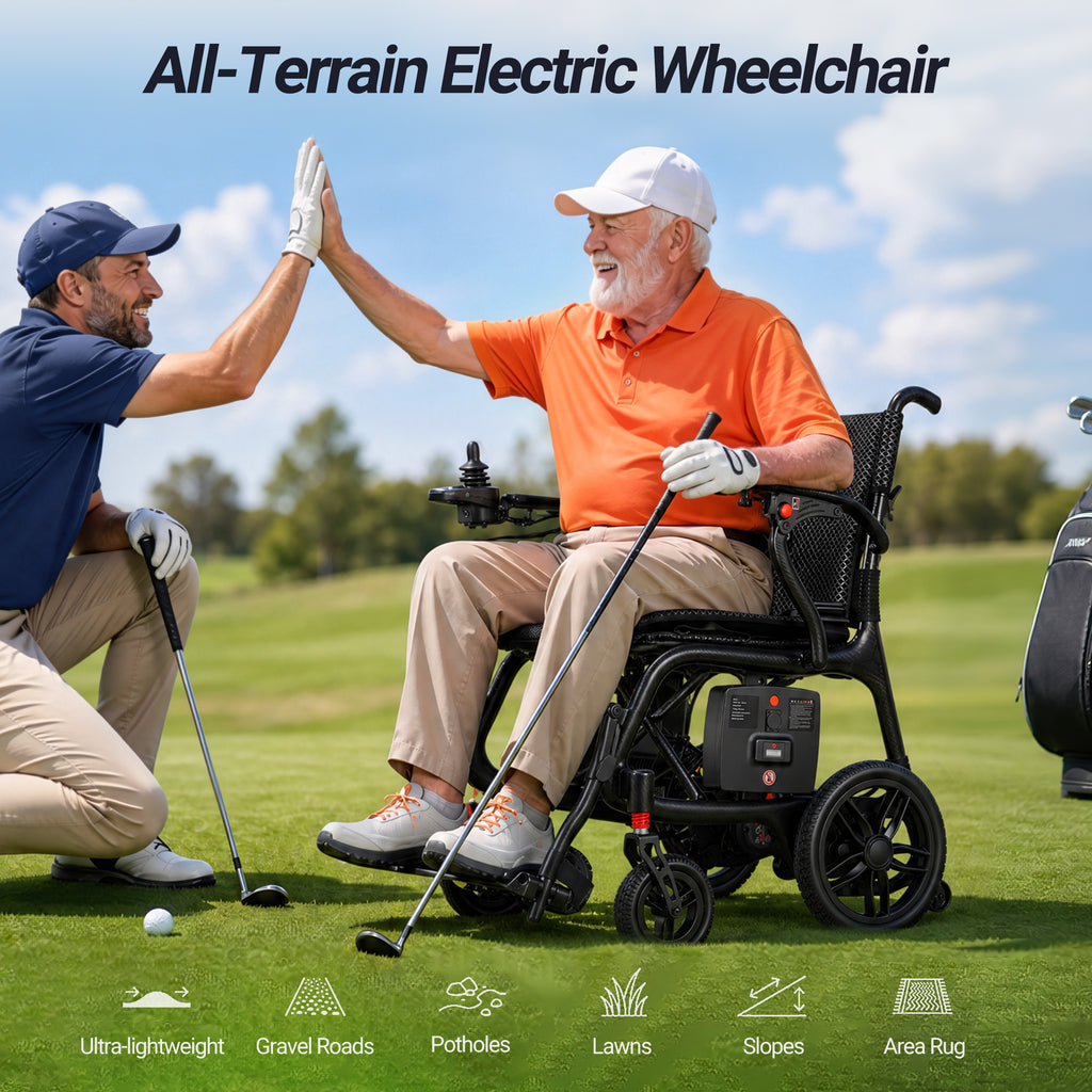 Verpal Upgraded T700 Ultra Light Carbon Fiber Electric Wheelchair, 27.56 Lbs Foldable Portable Mobility Chair, 330 Lbs Max Load for Adults