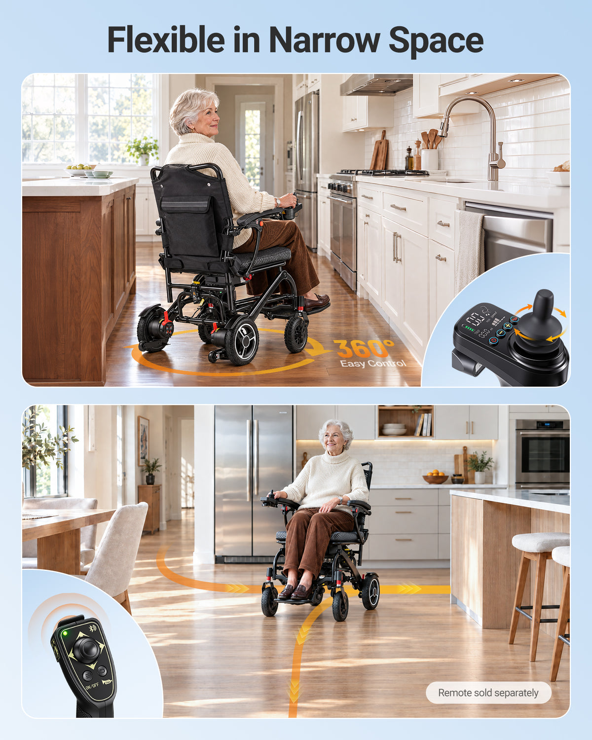 Morrean 33lbs Lightweight Electric Wheelchair, T700 Carbon Fiber All Terrain Motorized Wheelchairs for Seniors,20 Miles