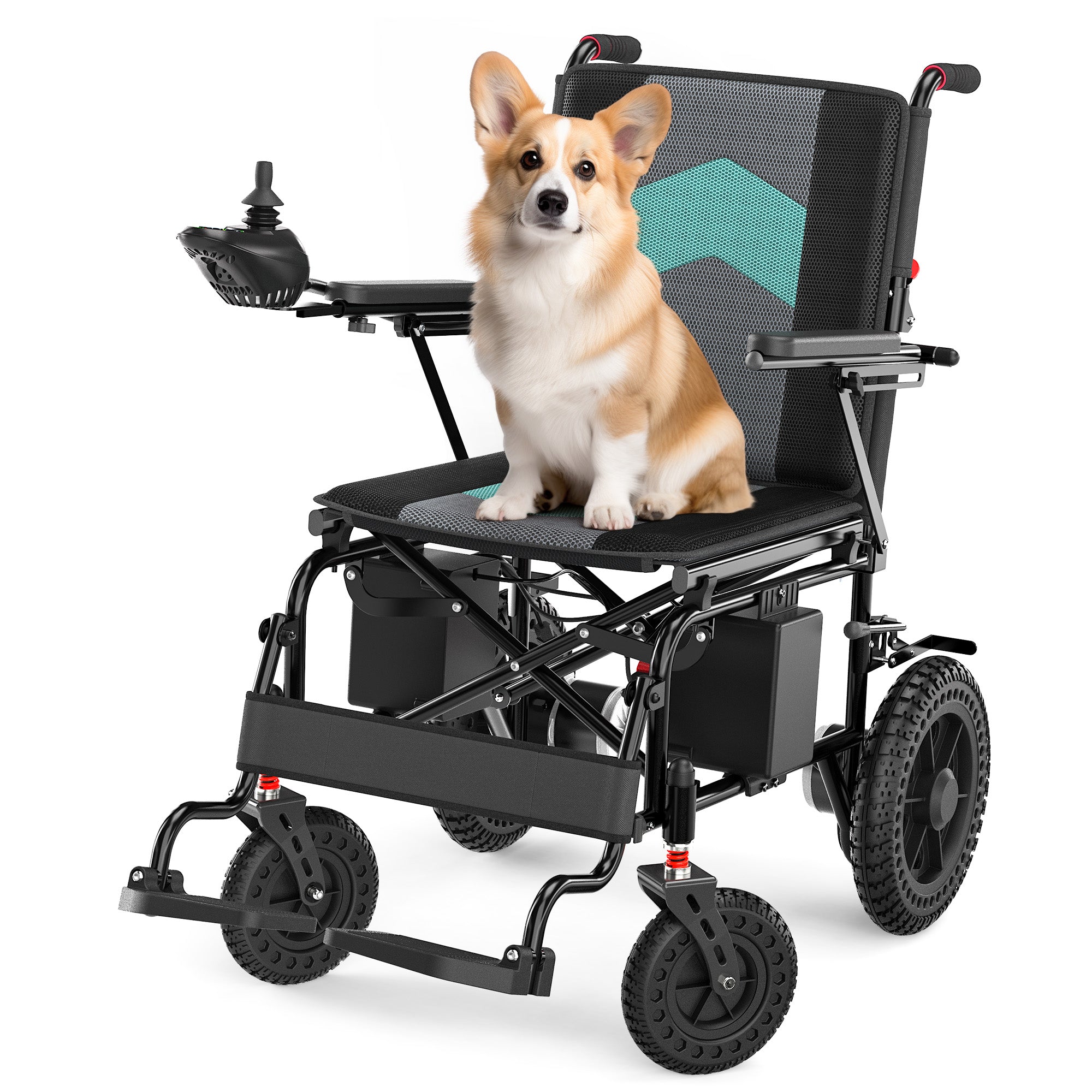 VerPal Portable Electric Wheelchair Foldable Motorized Wheelchairs for Adults Senior,15+ Miles Long Range,All Terrain,Black