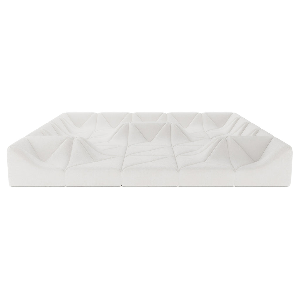 Cottinch Sculptural Modular Sectional Sofa, Triangle Tufted Low Profile Floor Couch for Living Room