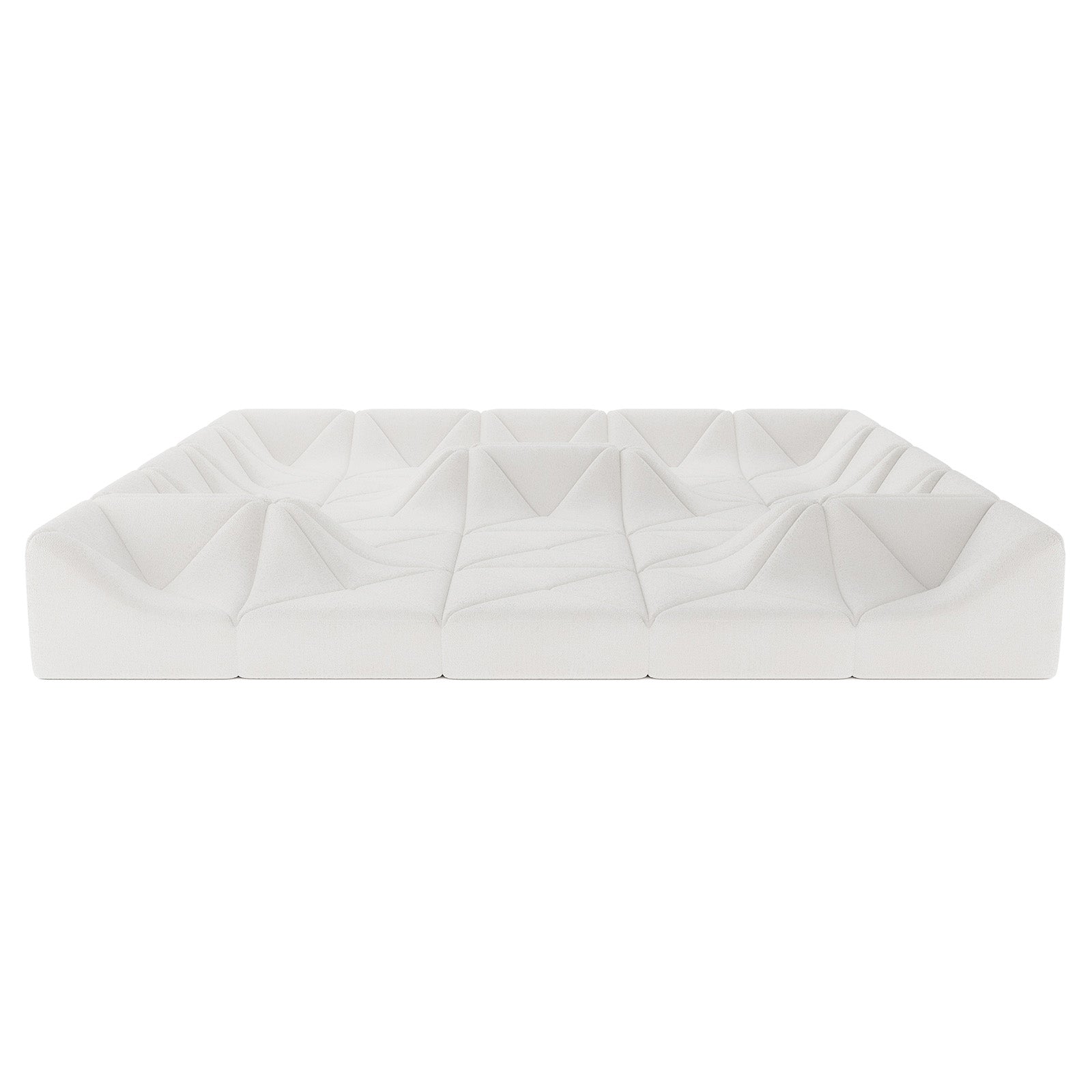 Cottinch Sculptural Modular Sectional Sofa, Triangle Tufted Low Profile Floor Couch for Living Room