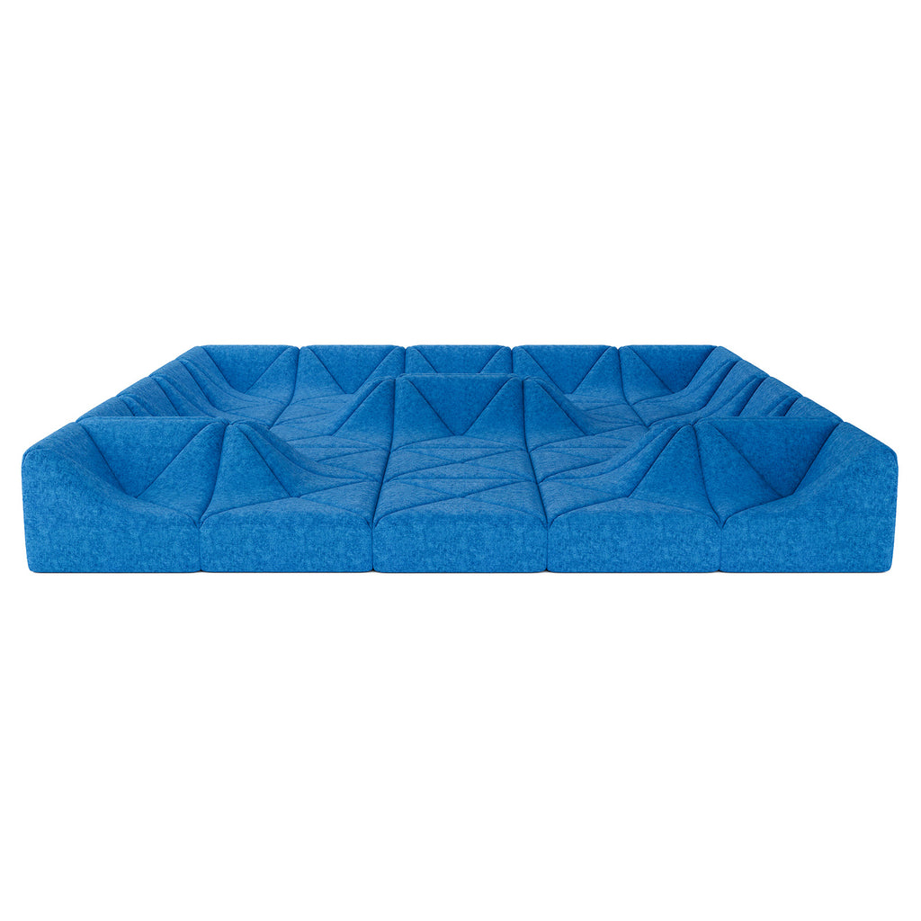 Cottinch Sculptural Modular Sectional Sofa, Triangle Tufted Low Profile Floor Couch for Living Room