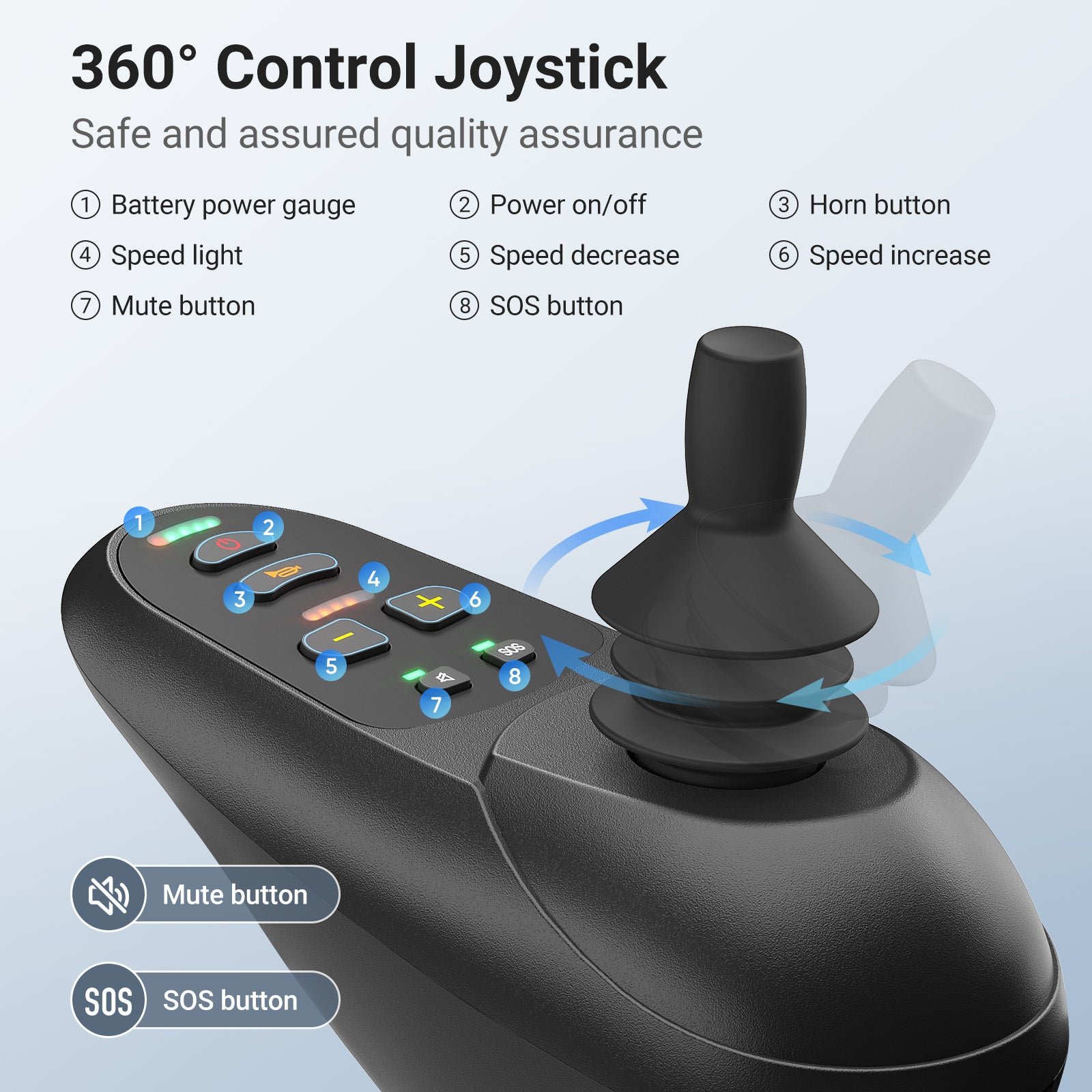 Morrean Portable Electric Wheelchair for Adults, All Terrain Motorized Wheelchair for Seniors with Detachable Battery, Airline Approved