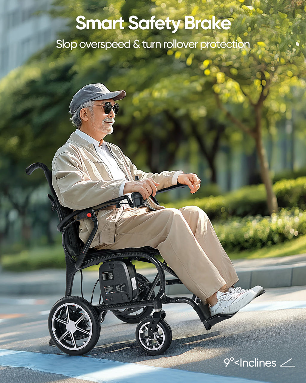 Morrean Ultra Lightweight Electric Wheelchairs for Adults, 25.8lb Foldable Power Wheelchair, 20 Miles Long Range 300 LBS Capacity Motorized Wheelchair