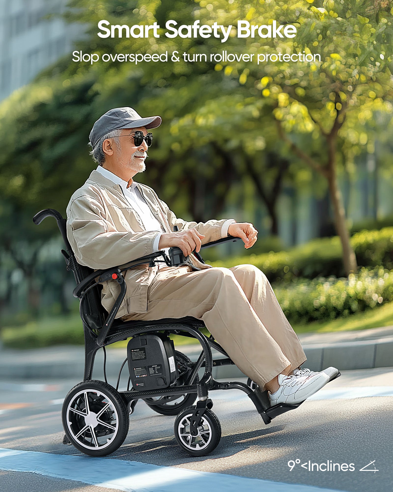 Morrean Ultra Lightweight Electric Wheelchairs for Adults, 25.8lb Foldable Power Wheelchair, 20 Miles Long Range 300 LBS Capacity Motorized Wheelchair