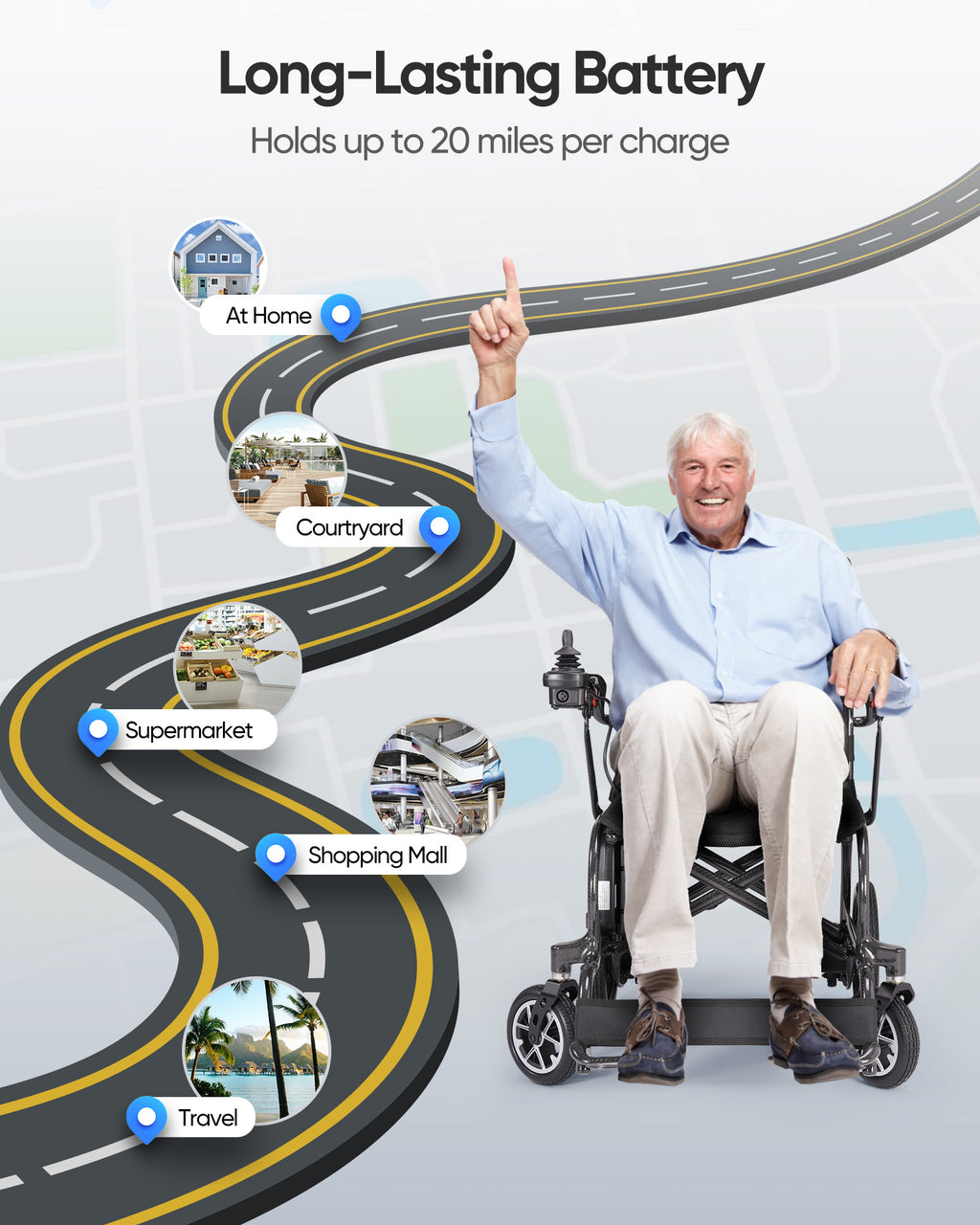 Morrean Ultra Lightweight Electric Wheelchairs for Adults, 25.8lb Foldable Power Wheelchair, 20 Miles Long Range 300 LBS Capacity Motorized Wheelchair